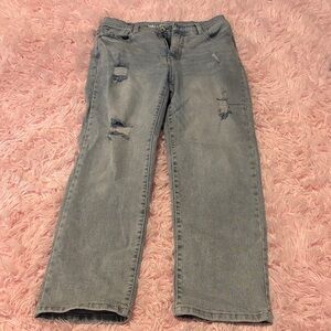Wallflower Light Blue Distressed Straight-Leg Jeans